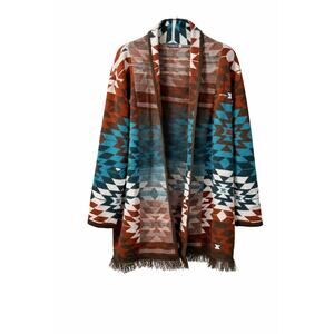 Earthbound Trading Co. Women’s Multi-color Open Front Long Cardigan Sweater XL